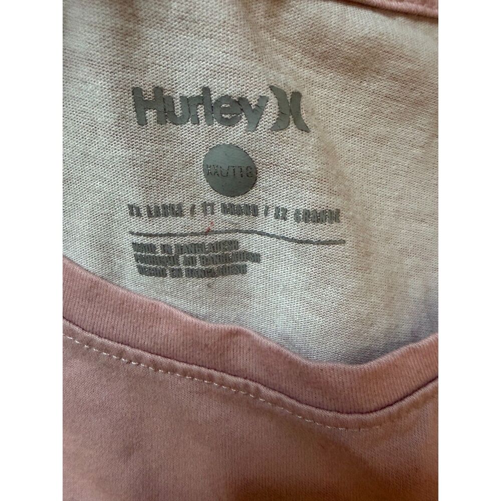 Hurley Shirt Mens XXL All Over Ombre Graphic Tee Palm Tree Sunset Pink Yellow
